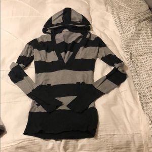 Tunic sweater with hoodie